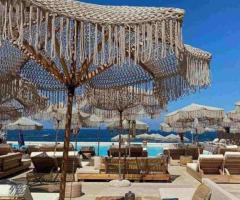 Macrame Outdoor Umbrella | Beach Umbrella with Fringes
